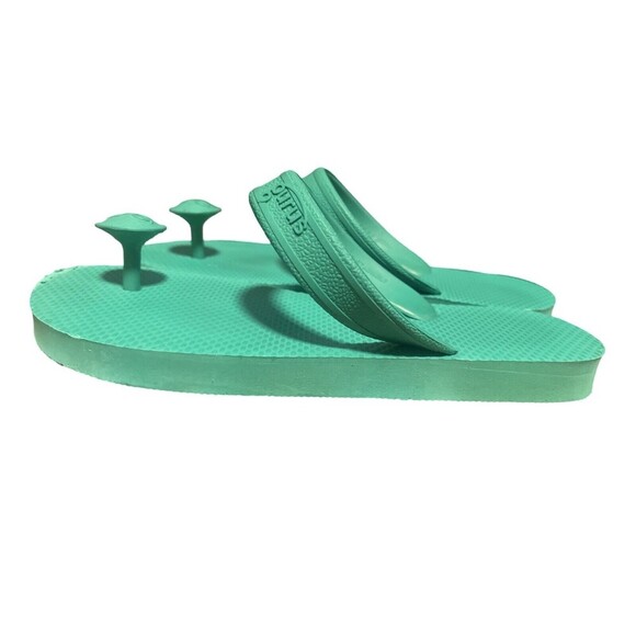 Gurus Indian Inspired Toe Post YOGA Sandals In Green Women Size 5 - Picture 5 of 9